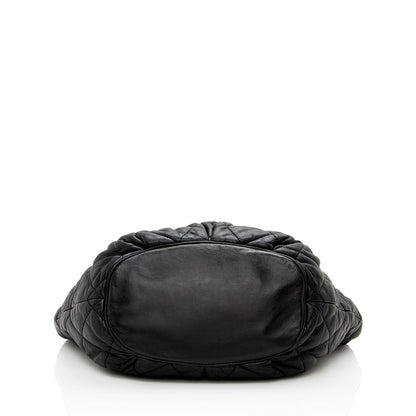 Chanel Lambskin Bubble Quilted Drawstring Shoulder Bag - image 4