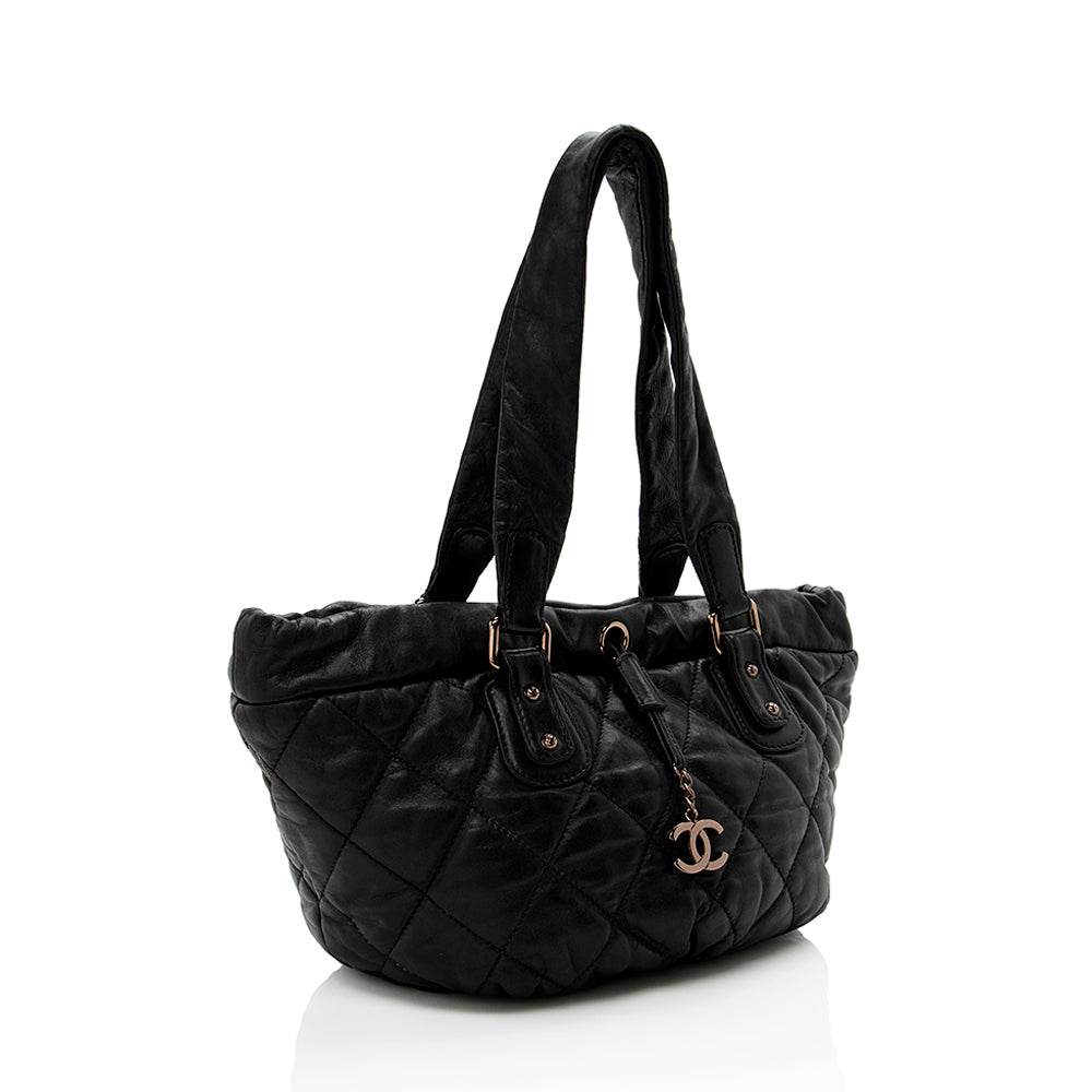 Chanel Lambskin Bubble Quilted Drawstring Shoulder Bag - image 2