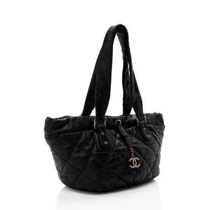 Chanel Lambskin Bubble Quilted Drawstring Shoulder Bag - image 2