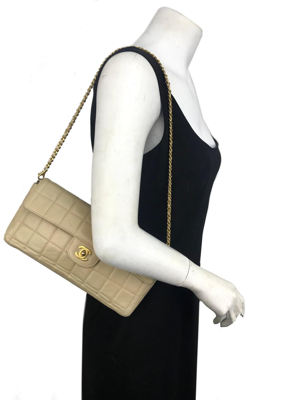 Chanel Lambskin Chocolate Bar East West Flap Bag - photo 2