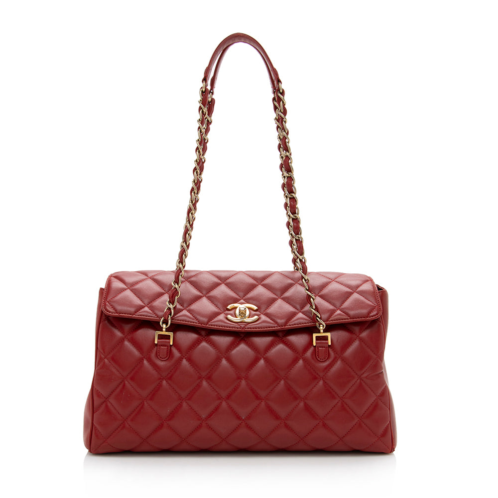 Chanel Lambskin Flap CC Shoulder Bag - image 1