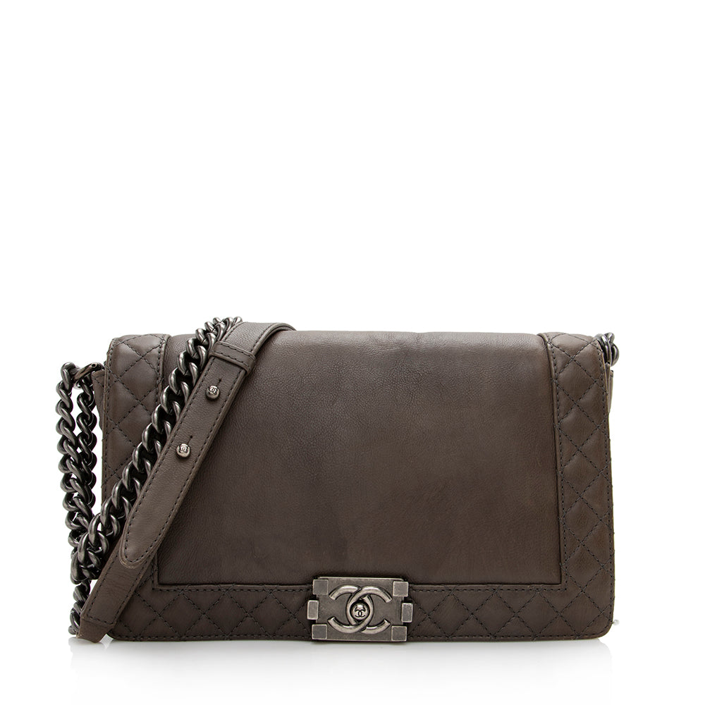 Chanel Lambskin Reverso Medium Boy Bag - image 1