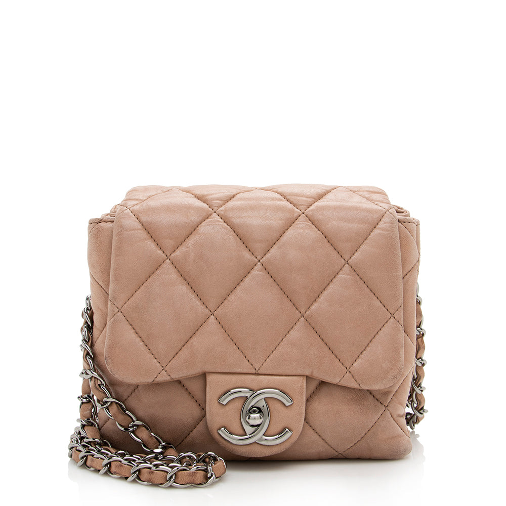 Chanel Lambskin Three Accordion Mini Flap Bag - image 1