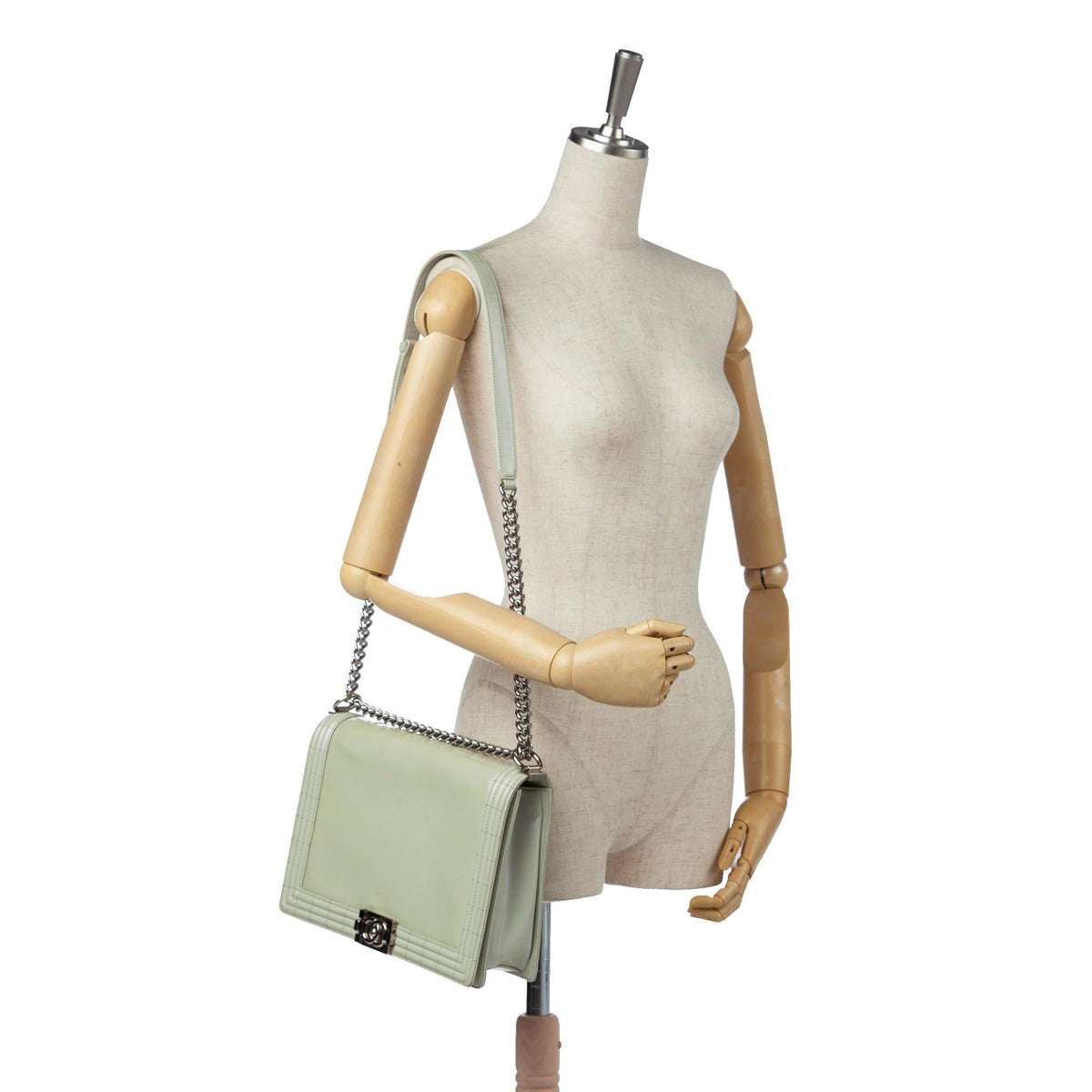 Chanel Large Boy Lambskin Leather Flap Bag - image 5