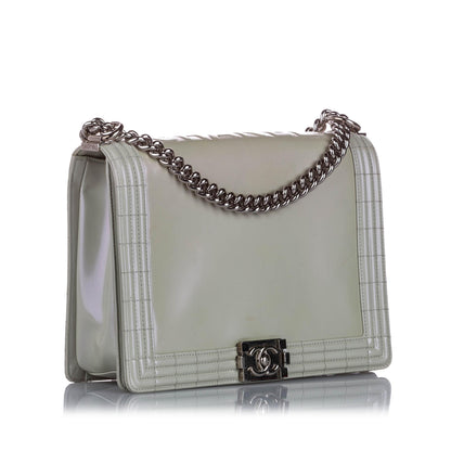Chanel Large Boy Lambskin Leather Flap Bag - image 2