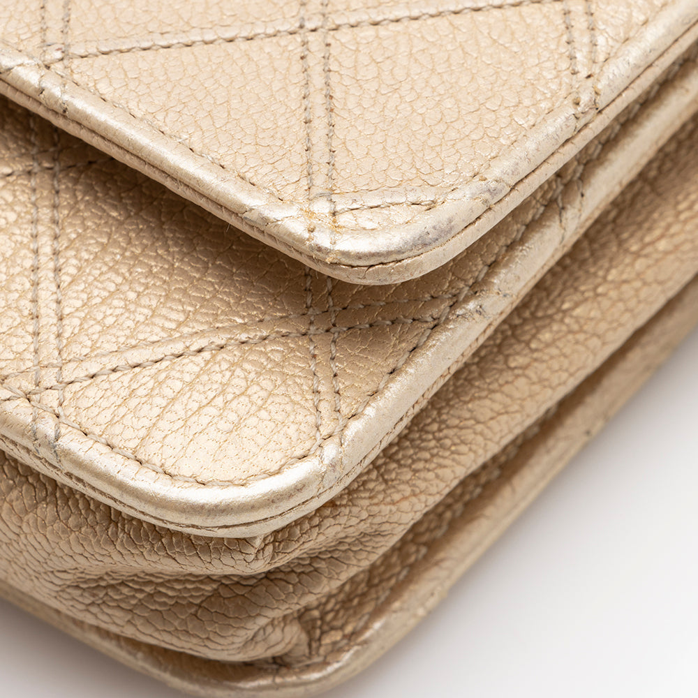 Chanel Metallic Calfskin Diamond Stitch Wallet on Chain Bag - image 14