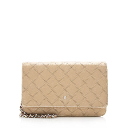 Chanel Metallic Calfskin Diamond Stitch Wallet on Chain Bag - image 1