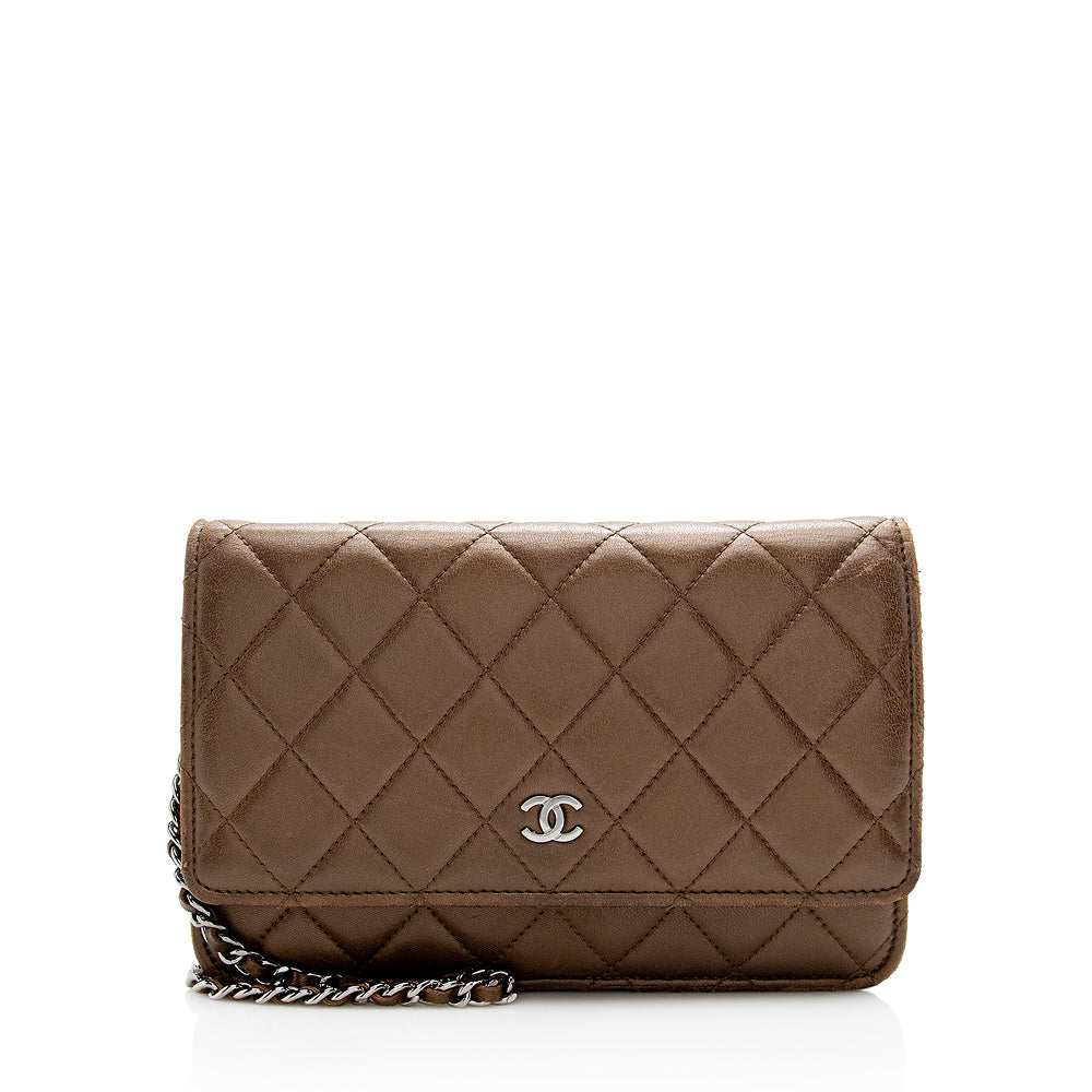 Chanel Metallic Lambskin Classic Wallet on Chain Bag - image 1