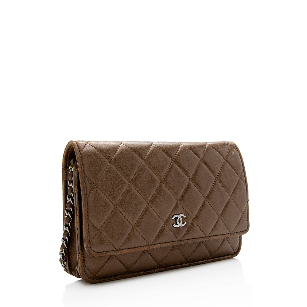 Chanel Metallic Lambskin Classic Wallet on Chain Bag - image 2