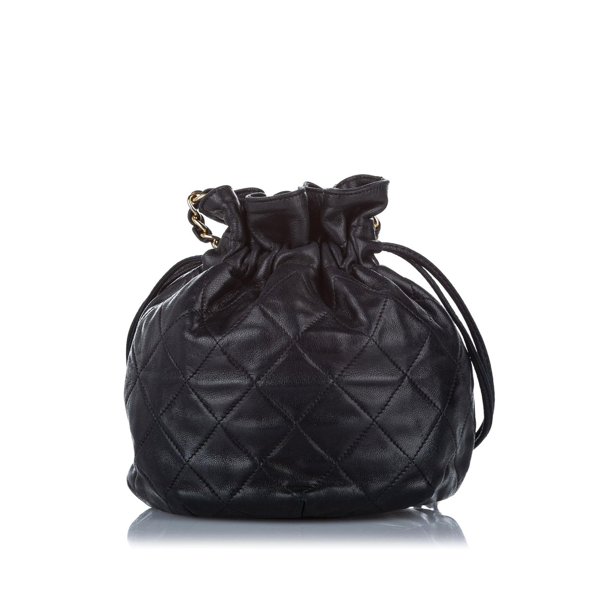 Chanel Mini Classic Lambskin Leather Bucket Bag - image 3