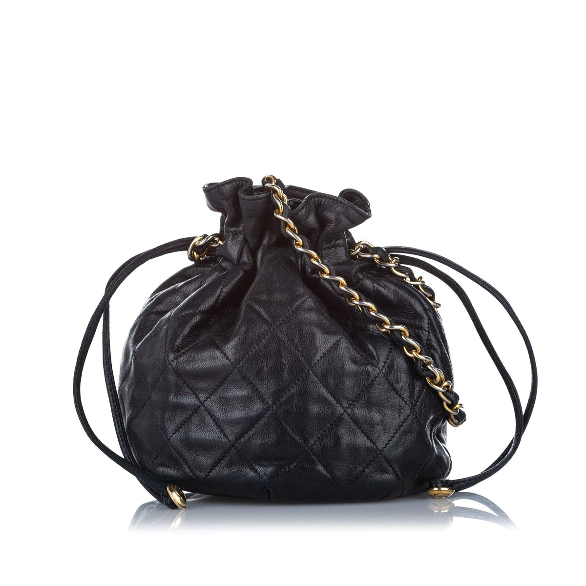 Chanel Mini Classic Lambskin Leather Bucket Bag - image 1