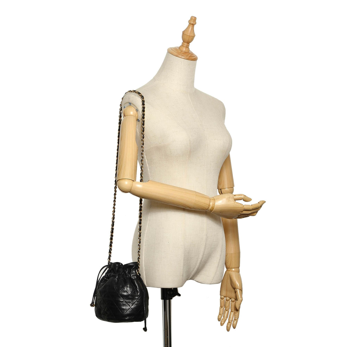 Chanel Mini Classic Lambskin Leather Bucket Bag - image 5