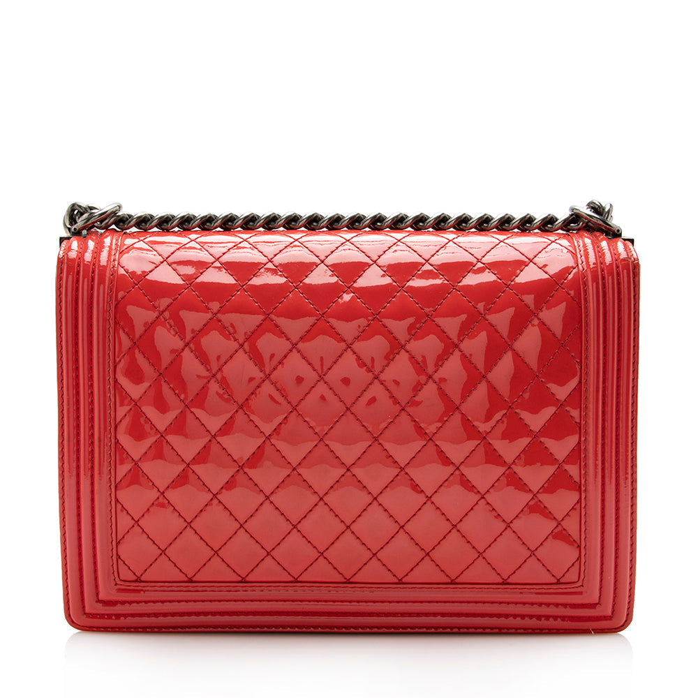 Chanel Patent Leather Large Boy Bag - image 3