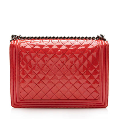 Chanel Patent Leather Large Boy Bag - image 3