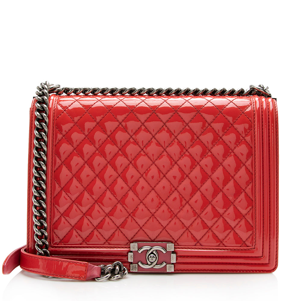 Chanel Patent Leather Large Boy Bag - image 1