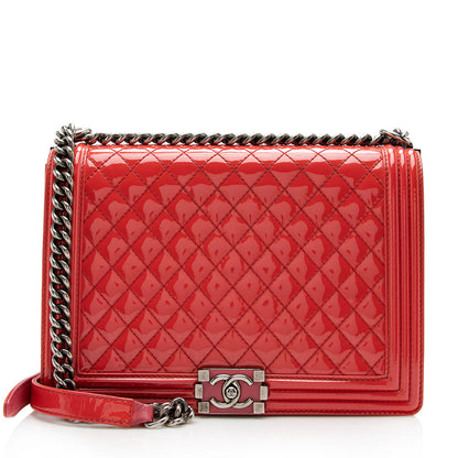 Chanel Patent Leather Large Boy Bag - image 1