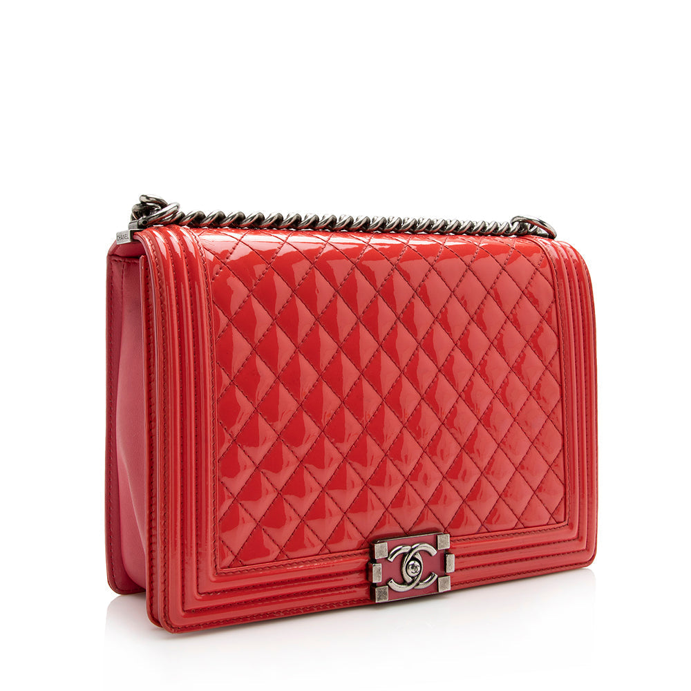 Chanel Patent Leather Large Boy Bag - image 2