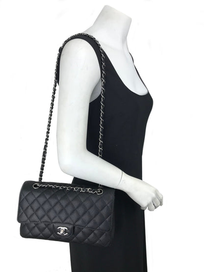 Chanel Quilted Caviar Classic Medium Double Flap Bag - image 2