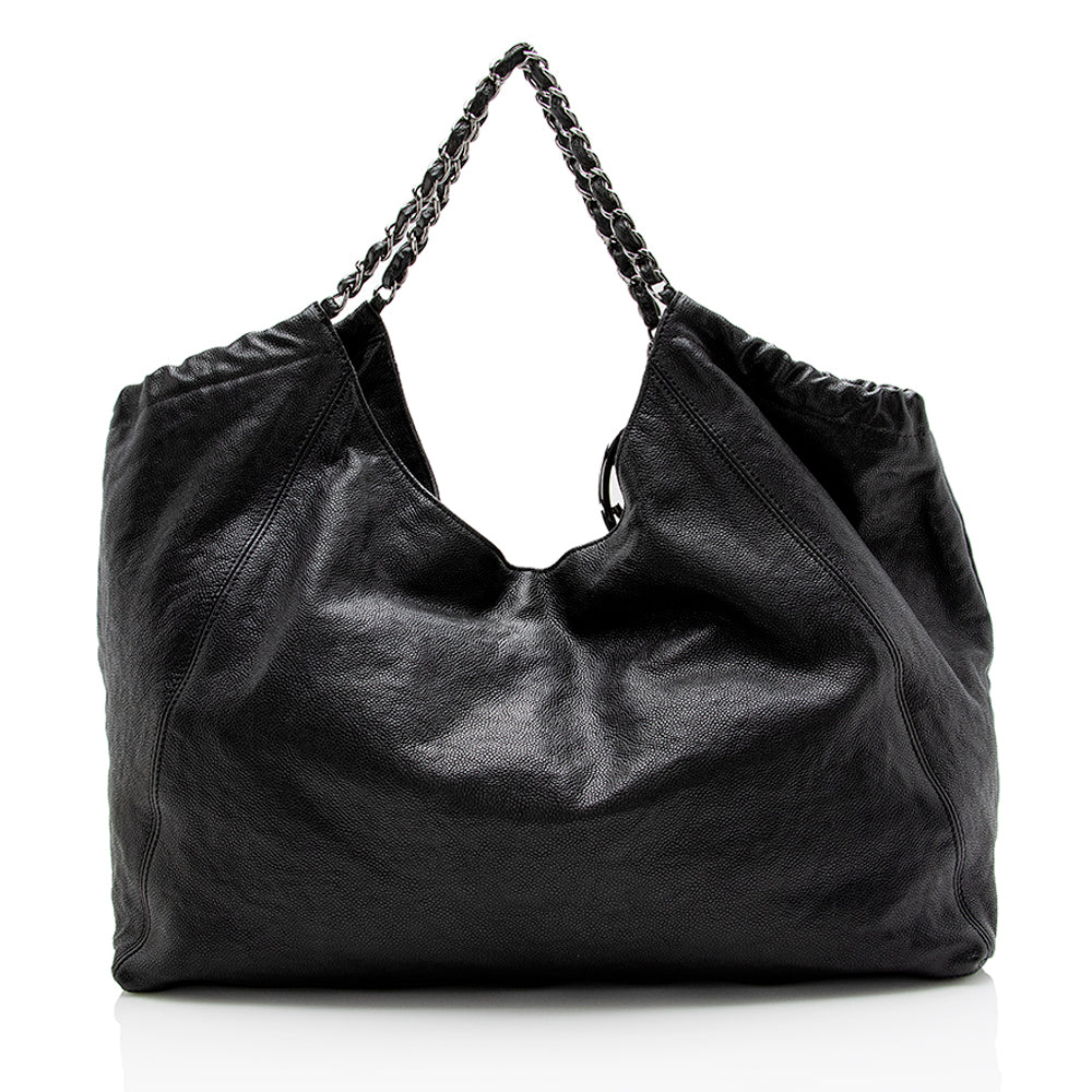 Chanel Quilted Leather CC Charm Hobo - image 3