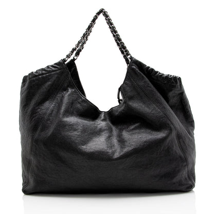 Chanel Quilted Leather CC Charm Hobo - image 3