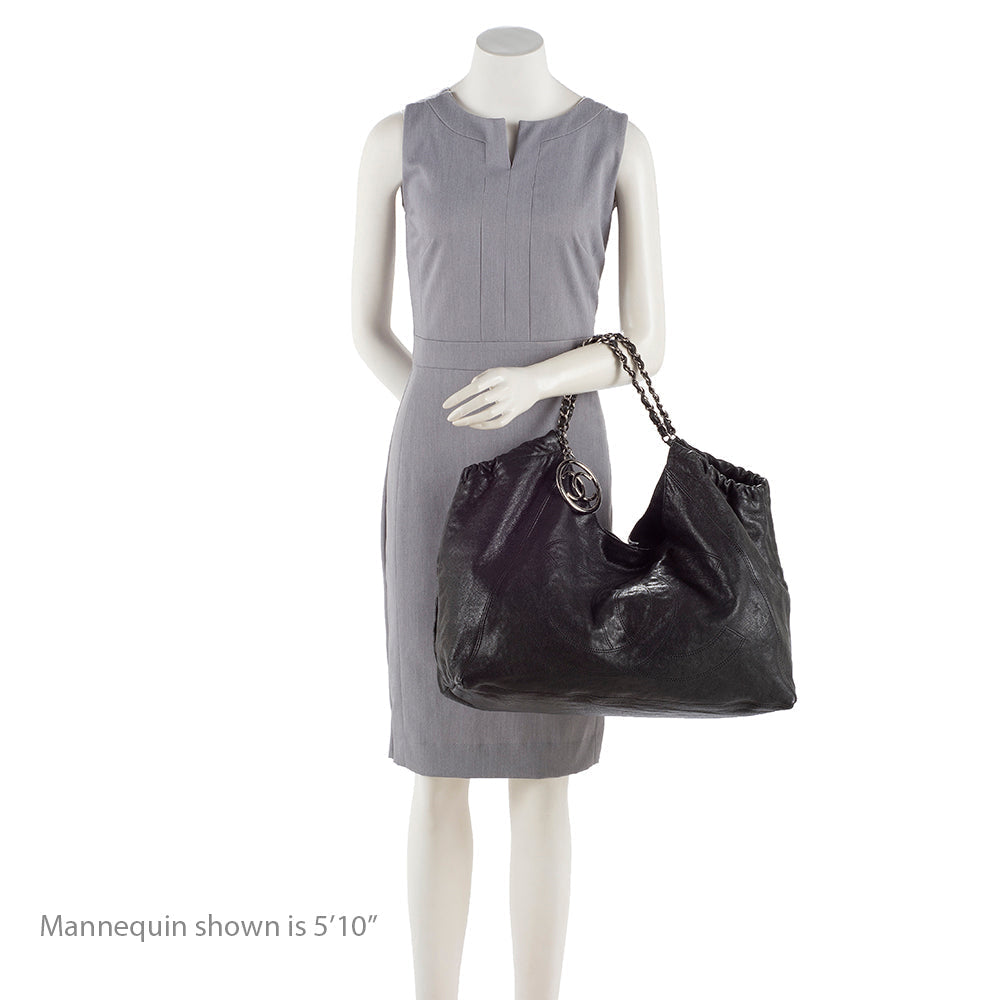 Chanel Quilted Leather CC Charm Hobo - image 5