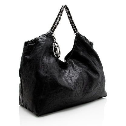 Chanel Quilted Leather CC Charm Hobo - image 2