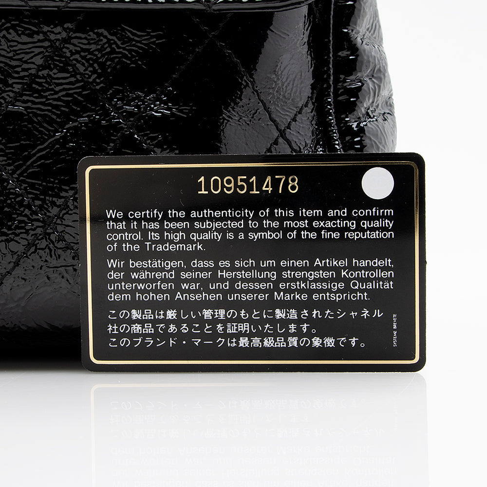 Chanel Quilted Patent Leather Ritz Flap Bag - image 14