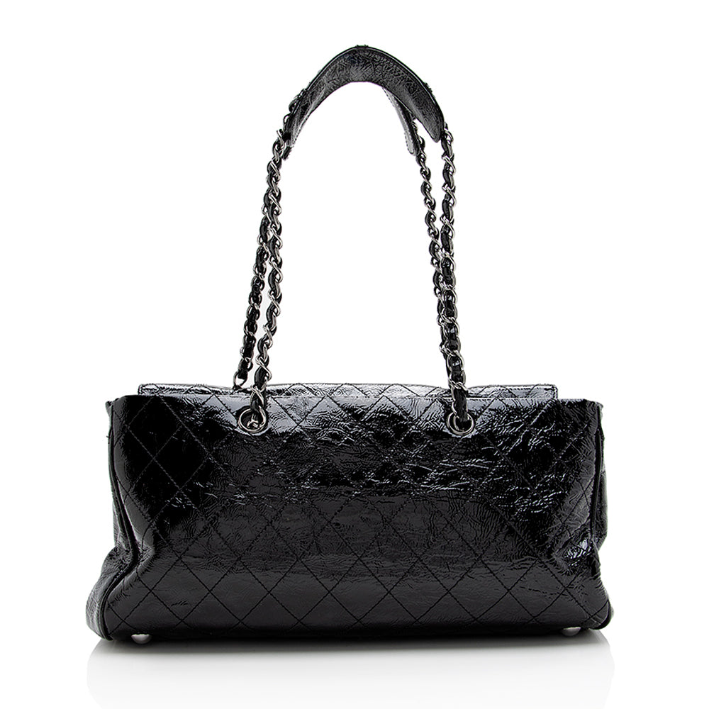 Chanel Quilted Patent Leather Ritz Flap Bag - image 3