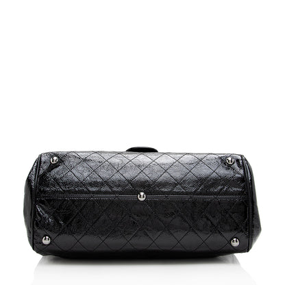 Chanel Quilted Patent Leather Ritz Flap Bag - image 4