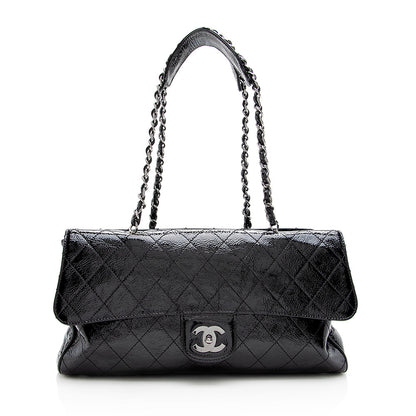Chanel Quilted Patent Leather Ritz Flap Bag - image 1