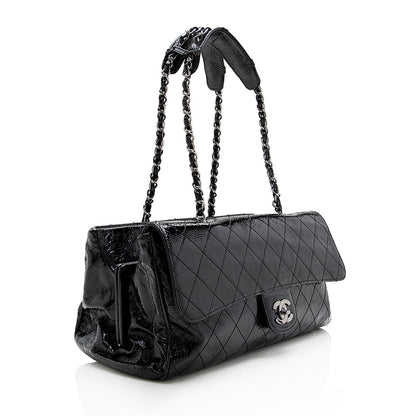 Chanel Quilted Patent Leather Ritz Flap Bag - image 2