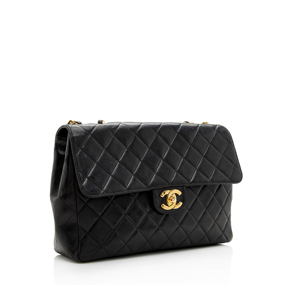 Chanel Vintage Lambskin Jumbo Single Flap Bag - image 2
