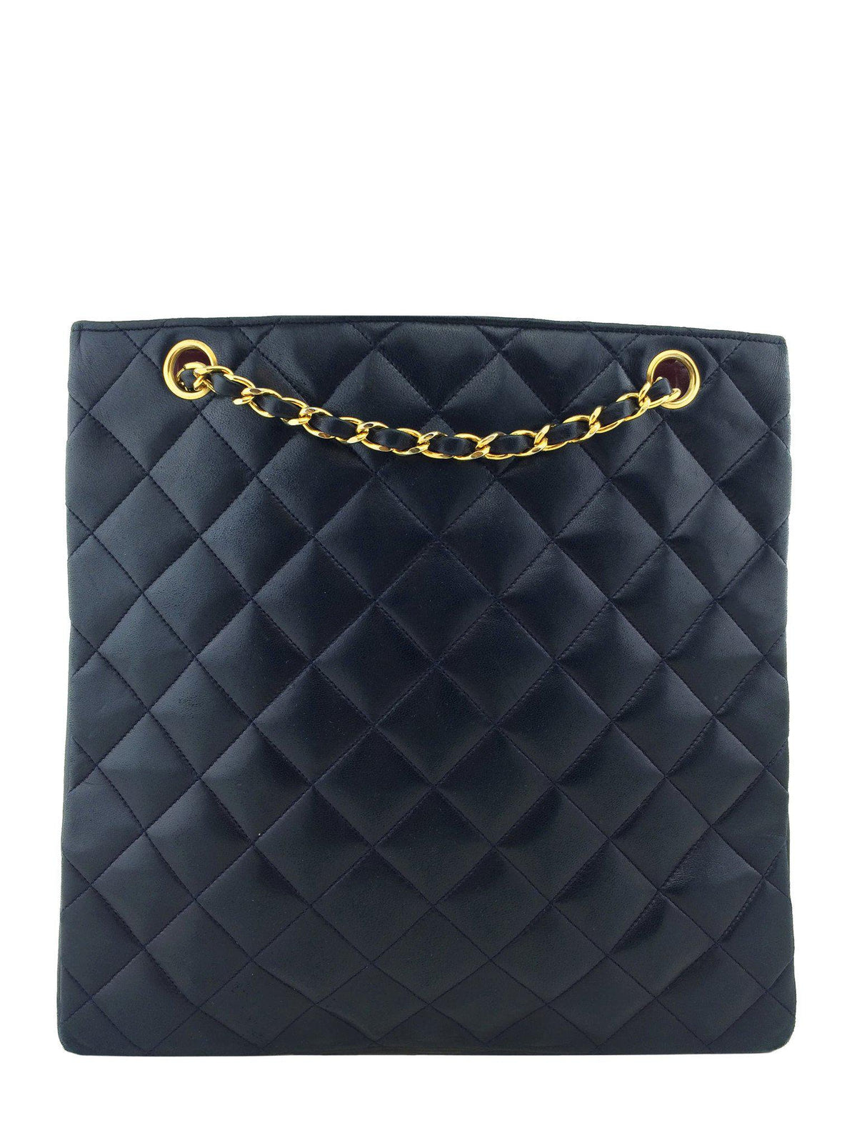 Chanel Vintage Quilted Lambskin Medium Shopper Tote Bag - image 4
