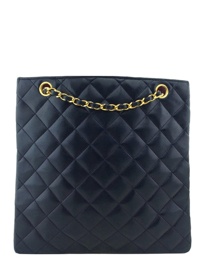 Chanel Vintage Quilted Lambskin Medium Shopper Tote Bag - image 4