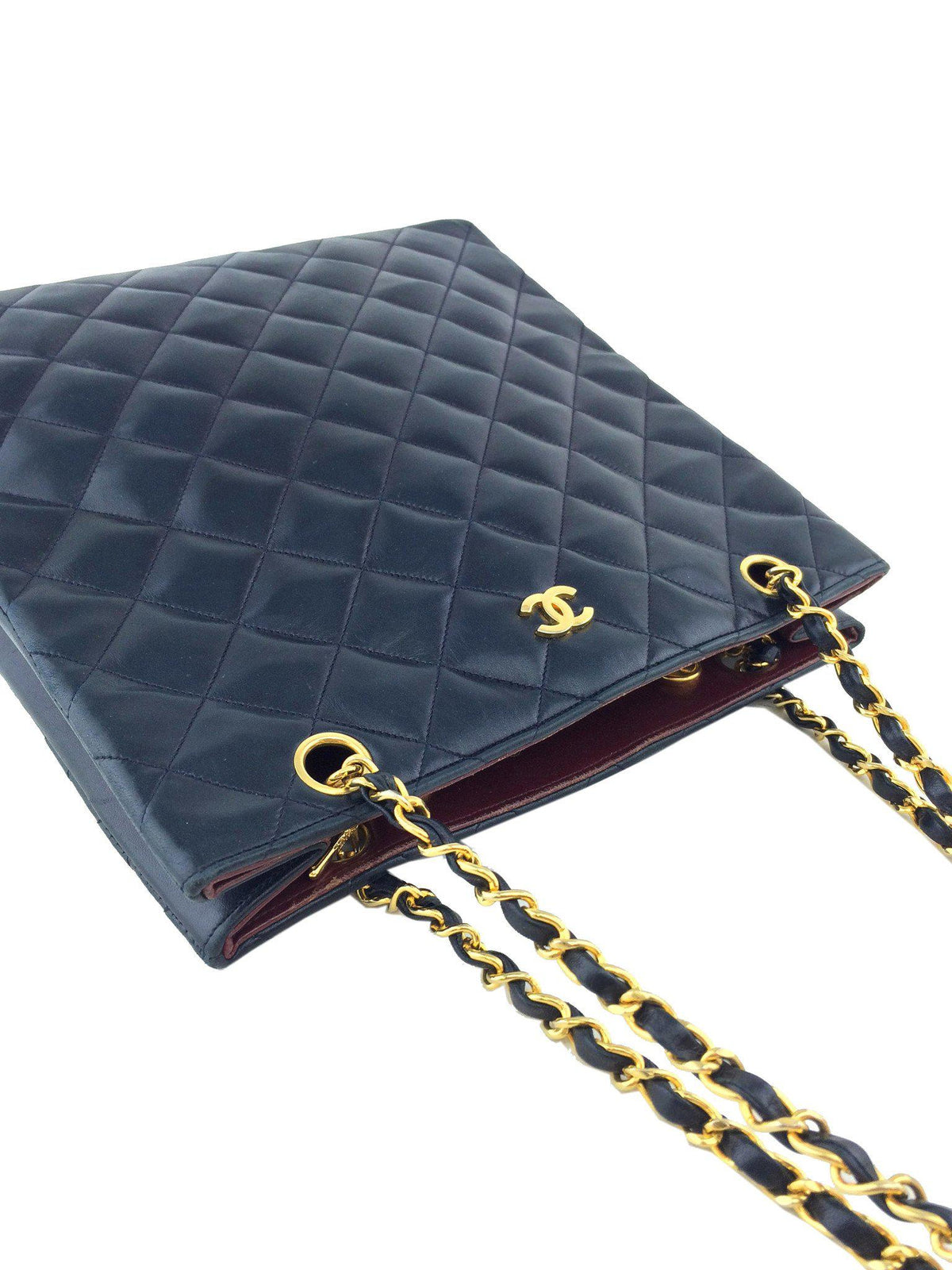 Chanel Vintage Quilted Lambskin Medium Shopper Tote Bag - image 8