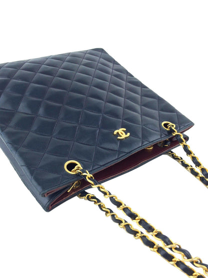 Chanel Vintage Quilted Lambskin Medium Shopper Tote Bag - image 8