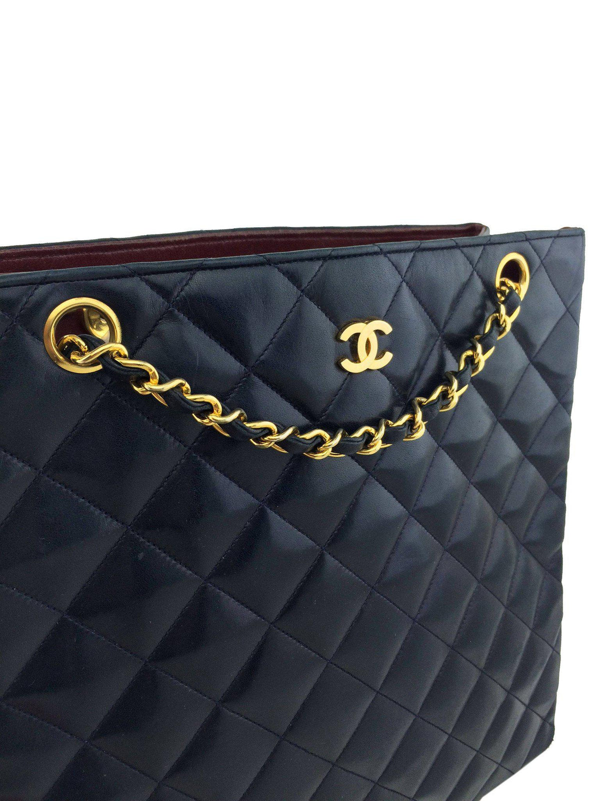 Chanel Vintage Quilted Lambskin Medium Shopper Tote Bag - image 9