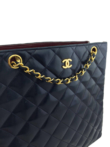Chanel Vintage Quilted Lambskin Medium Shopper Tote Bag - image 9
