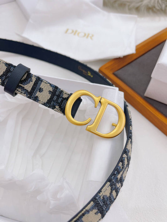Dior Christian Dior 30 Montaigne Reversible Belt in Blue Smooth Calfskin and Dior Oblique Jacquard - photo 1