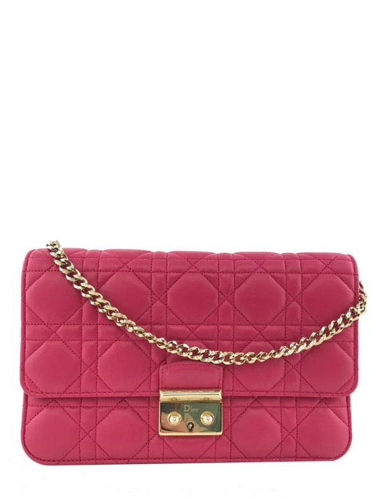 Christian Dior Cannage Quilted Leather Wallet-On-Chain Bag - image 1