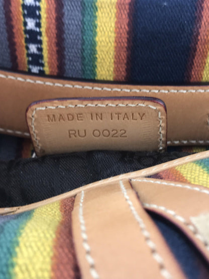 Christian Dior Canvas Striped Saddle Bag - image 8