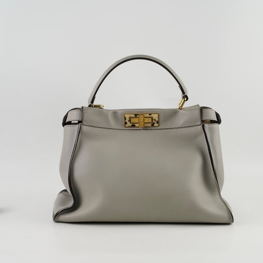 Fendi Medium Peekaboo Light Grey - photo 2