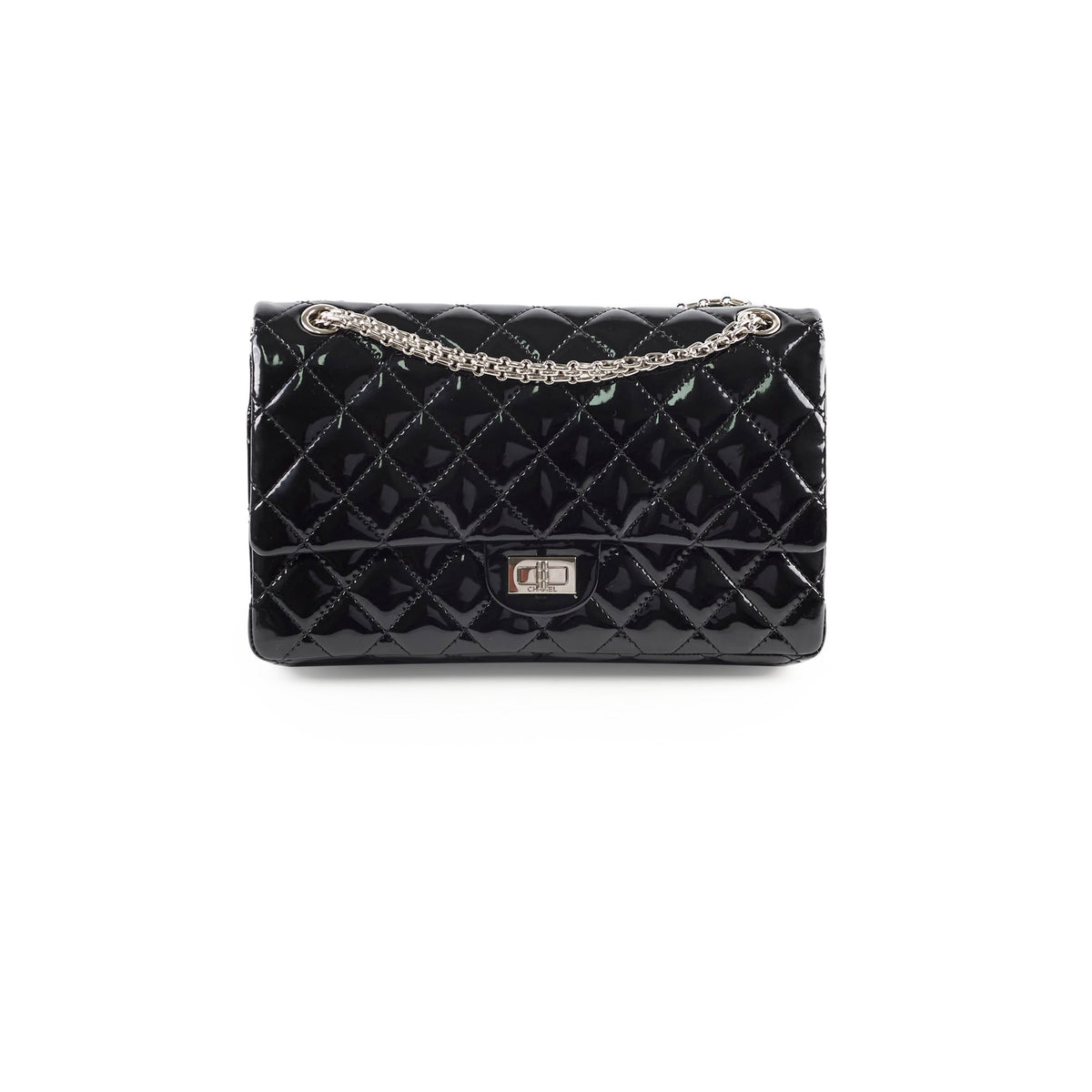 Chanel Reissue 226 Patent Black Silver Hardware - photo 1