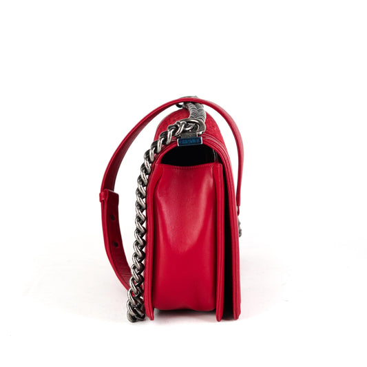 Chanel New Medium Boy Tweed Red - photo 2