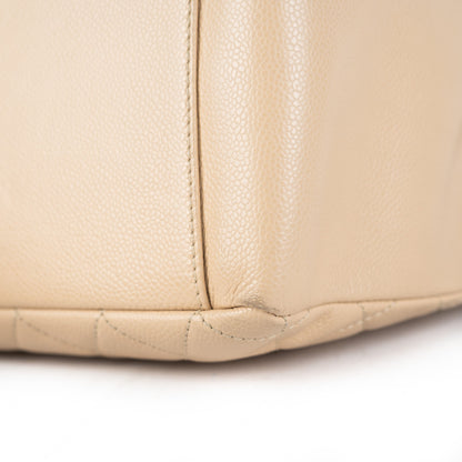 10/7 Deal Of The Day - Chanel Quilted Caviar Grand Shopping Tote GST Beige - photo 13