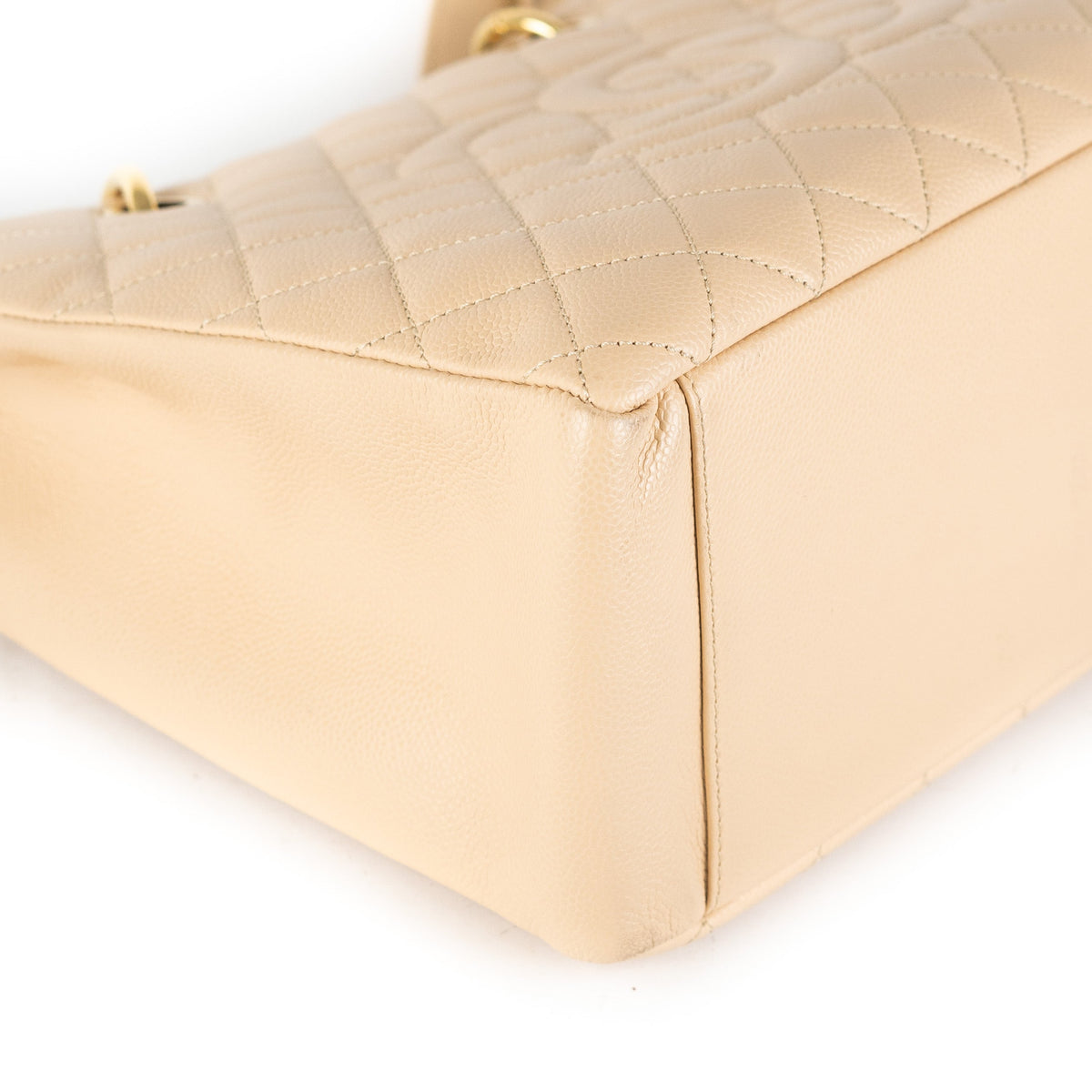 10/7 Deal Of The Day - Chanel Quilted Caviar Grand Shopping Tote GST Beige - photo 12