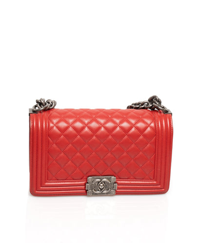 Chanel Red New Medium Boy Bag - ADL1302 - photo 1