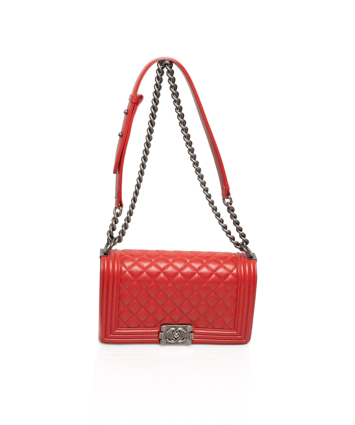 Chanel Red New Medium Boy Bag - ADL1302 - photo 2