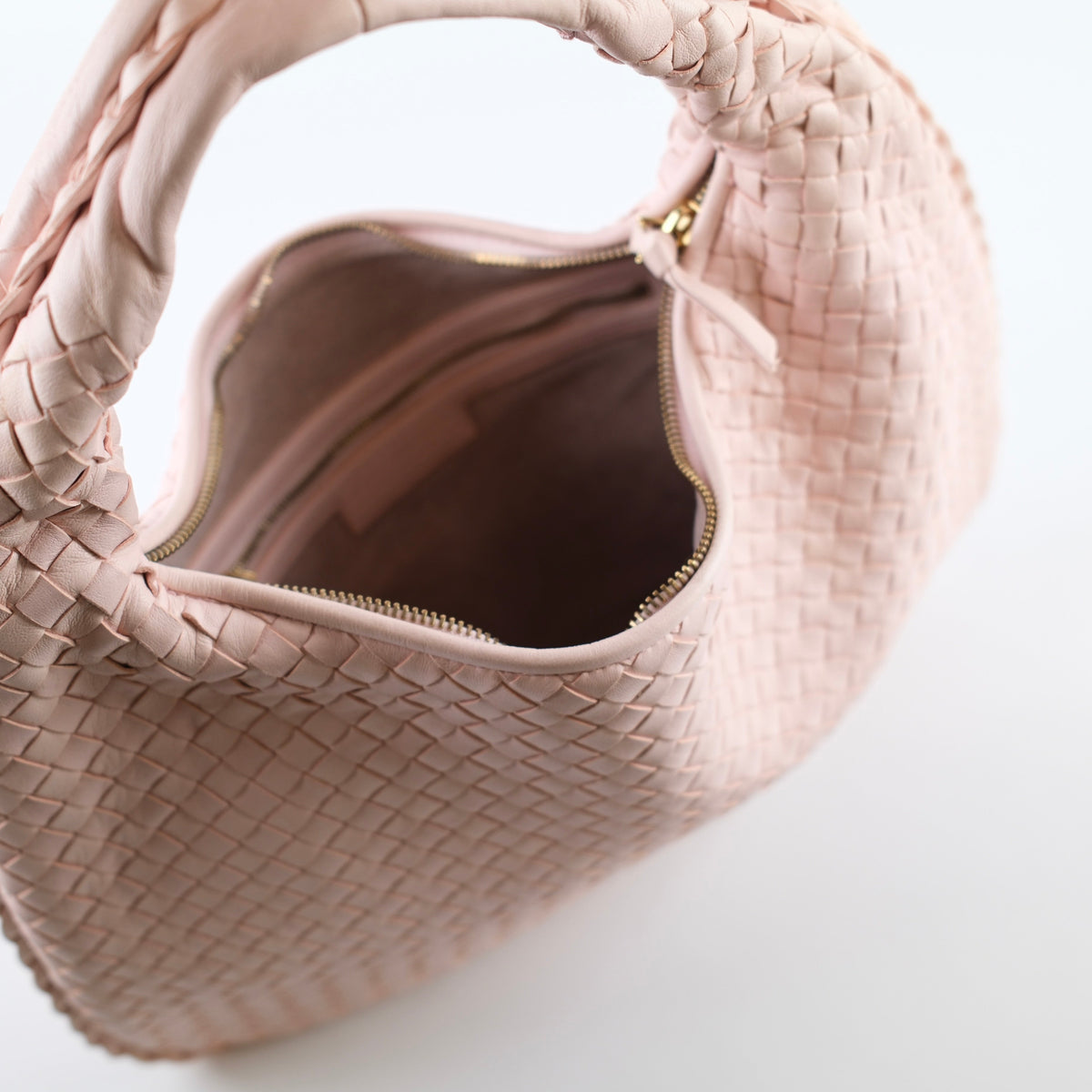 Bottega Veneta Medium Intrecciato Hobo Bag Pink Lambskin - photo 12