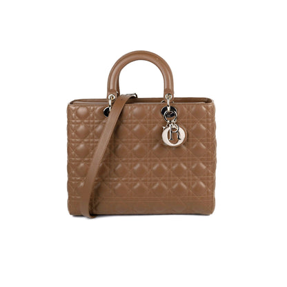 Dior Large Tan Brown Lady Dior Lambskin - photo 1